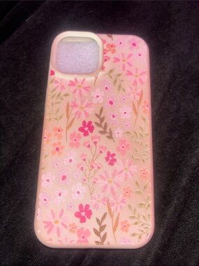 IPHONE 15 Pink Floral Protective Phone Case - Soft Touch Pink Floral Design